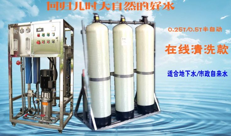 0.25/0.5T手動反滲透水處理設備在線清洗款
